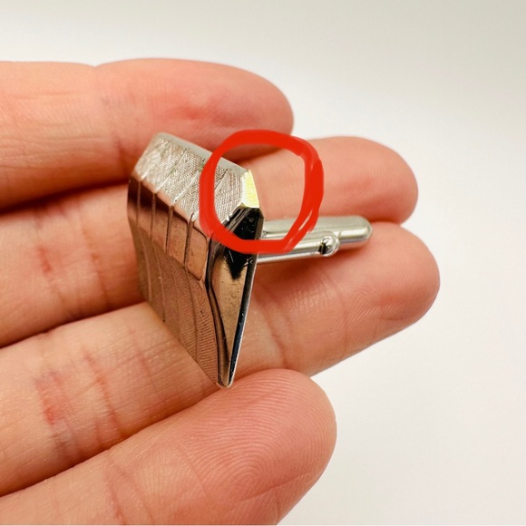 SWANK Vintage Mid Century Silver Tone Bullet Style Cuff Links Matte & Shiny - Picture 11 of 11